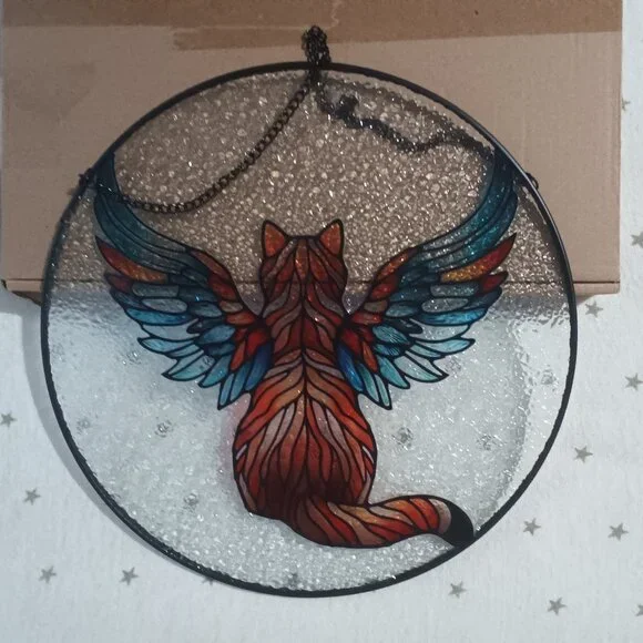 NWT Angel Cat Sun Catcher 10 inches diameter - Picture 2 of 5